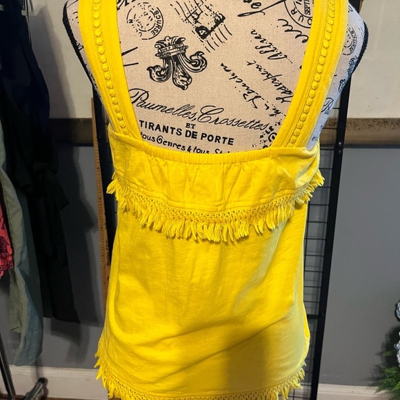 J. Crew Bright Yellow Fringe Tank Top - Picture 3 of 4